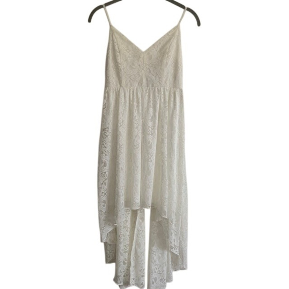 Ivory Lace Hi Low Dress XS Boho Chic Cowgirl Country Concert Western Festival